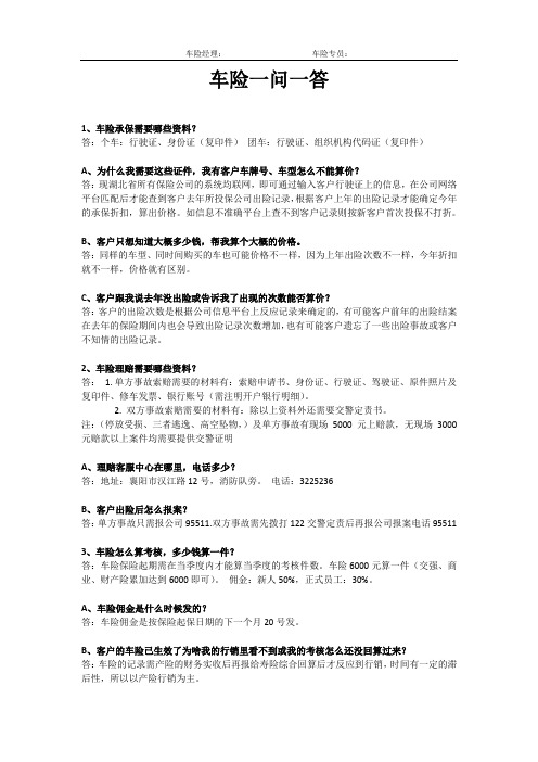 车险一问一答