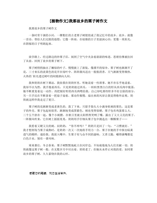[植物作文]我那故乡的栗子树作文