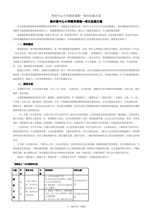 鲁村中心小学德育课程一体化实施方案  甄.选