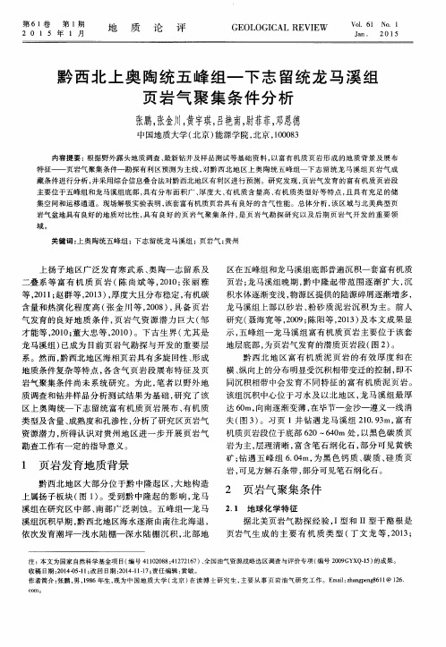 黔西北上奥陶统五峰组—下志留统龙马溪组页岩气聚集条件分析