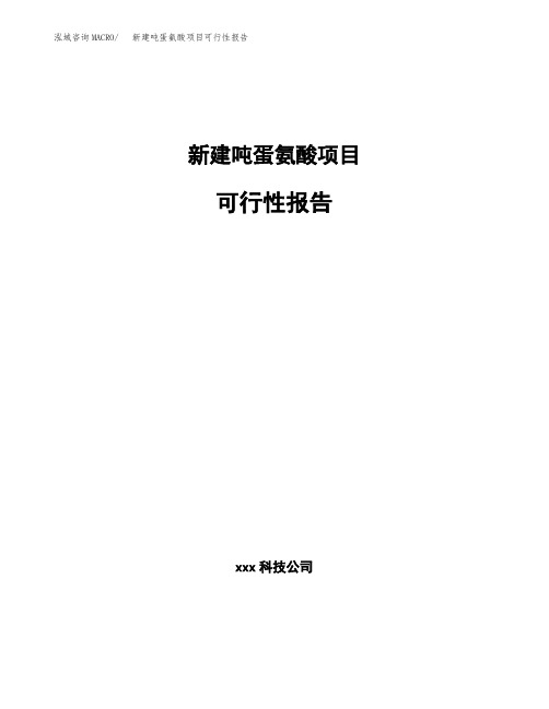 新建吨蛋氨酸项目可行性报告