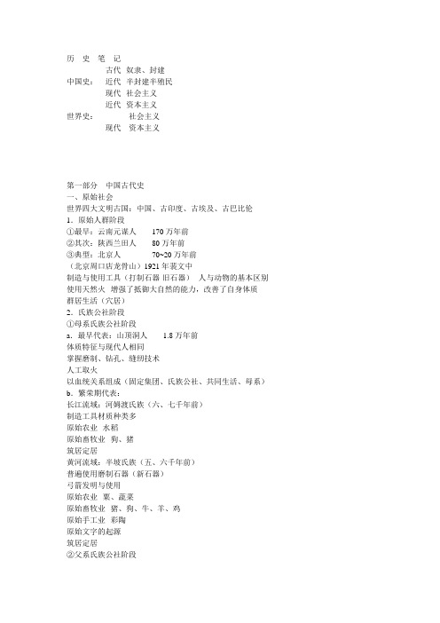 高中历史笔记(超级详细)