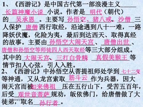 2019中考总复习《名著导读》ppt课件