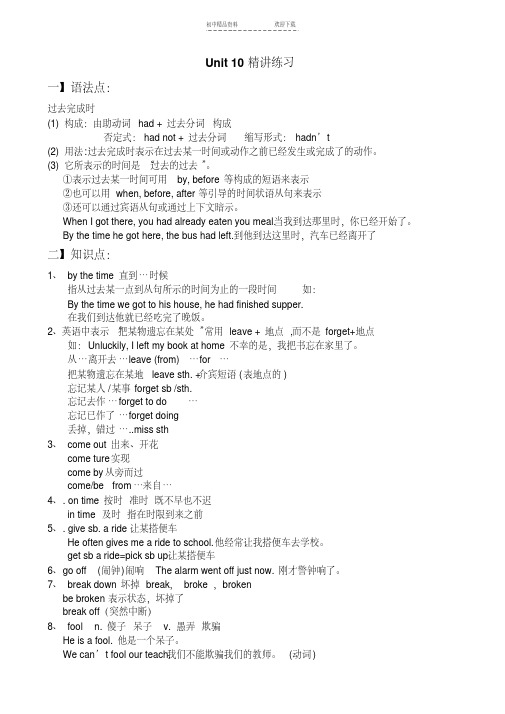 人教版(新目标)九年级第十单元精讲