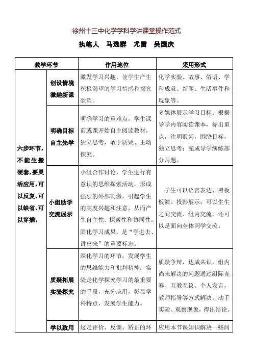徐州十三中历史化学科学讲课堂操作范式-徐州市第十三中学