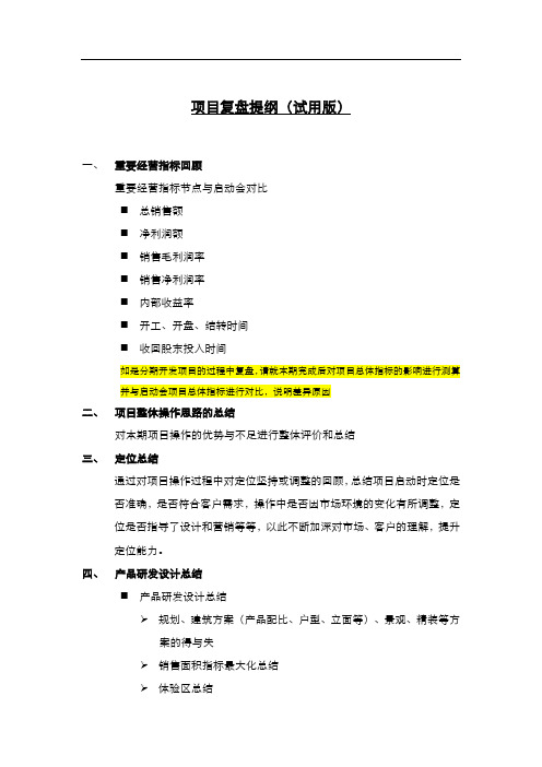 21项目复盘提纲