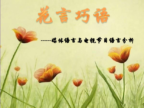 媒体语言,新闻语言分析