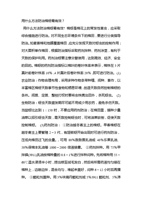 用什么方法防治棉蚜最有效