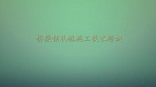 高速铁路桥梁钻孔桩施工技术安全培训课件