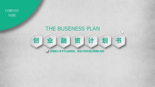 简约大气创业商务融资计划书动态PPT模板