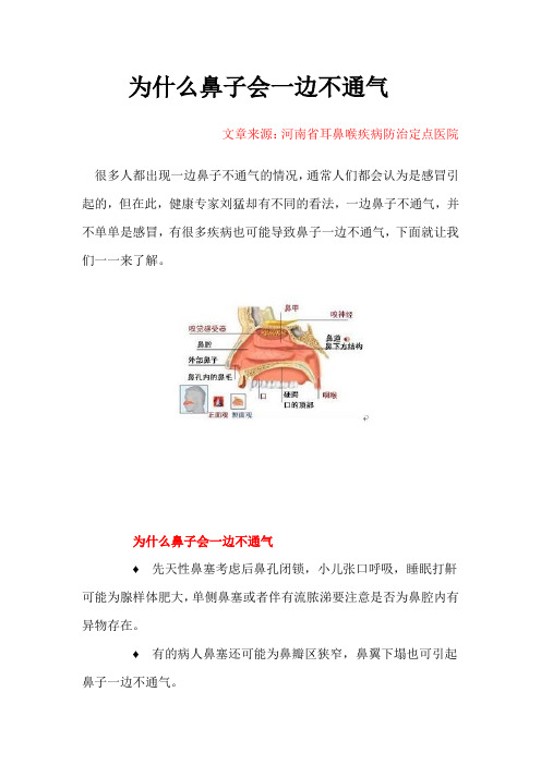 为什么鼻子会不通气