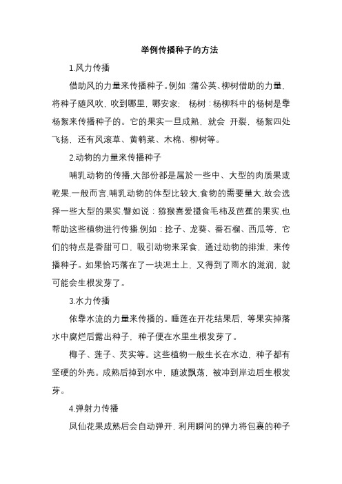 举例传播种子的方法