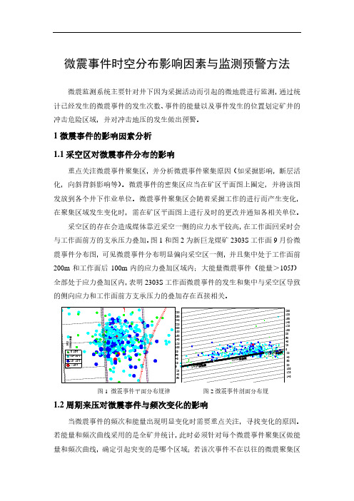 微震事件时空分布影响因素与监测预警方法