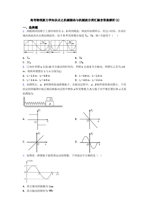 高考物理新力学知识点之机械振动与机械波分类汇编含答案解析(1)
