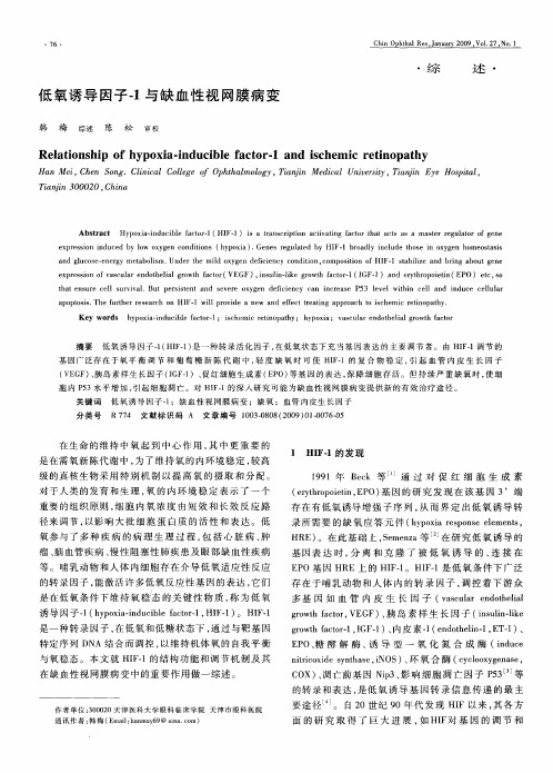 低氧诱导因子-1与缺血性视网膜病变