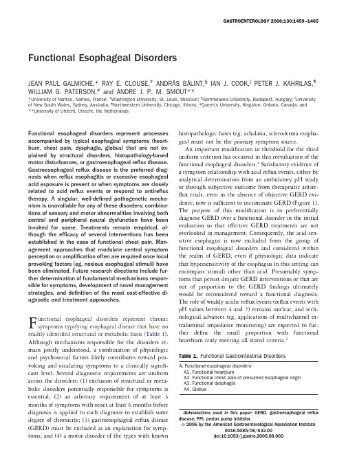 Functional Esophageal Disorders