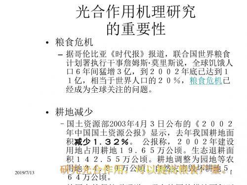 光能在叶绿体中的转换