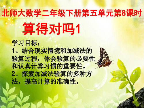新北师大版二年级数学下册《算得对吗1》课件