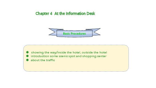 Chapter 4  At the Information Desk  酒店英语PPT课件