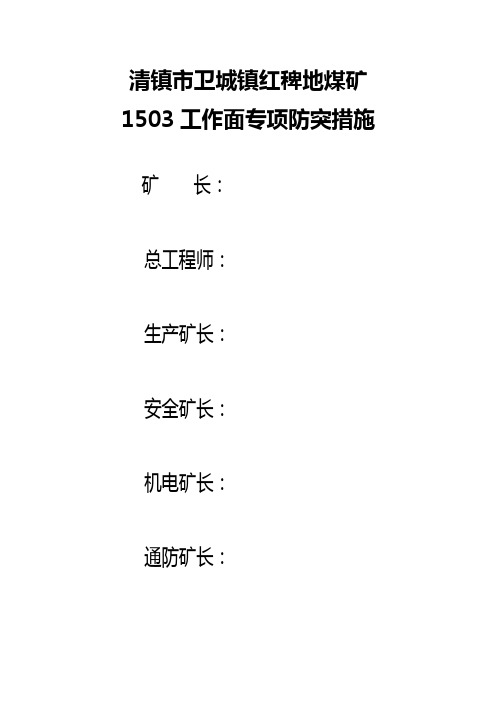 1503工作面专项防突措施
