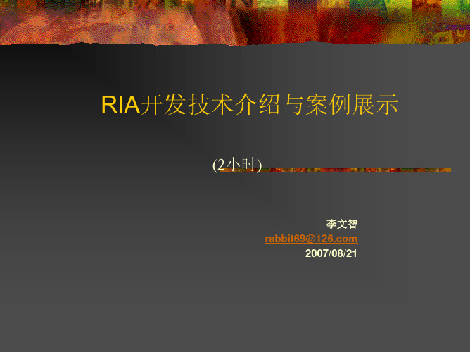 RIA学习指南