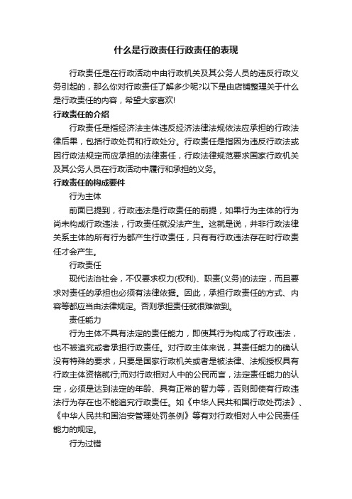 什么是行政责任行政责任的表现