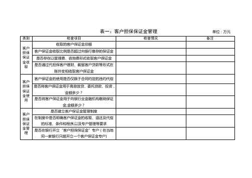 融资性担保公司现场检查表格