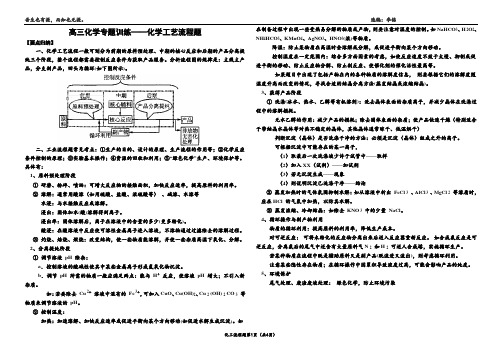 高三化学专题训练——化学工艺流程题