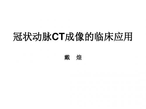 冠状动脉CT的临床应用-文档资料