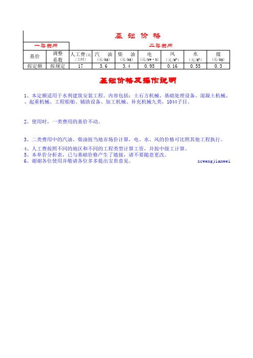 浙江省水利水电机械台班定额(98)