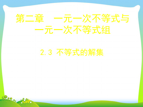 【最新】北师大版八年级数学下册第二章《不等式的解集》公开课课件 (2).ppt