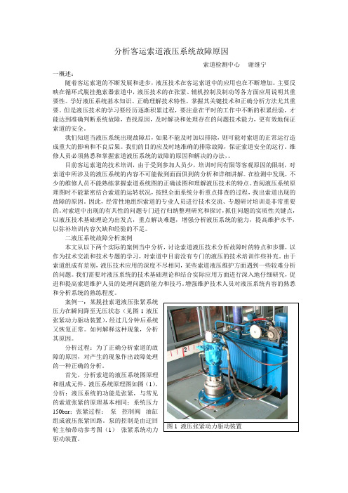 索道液压系统分析的的讨论  060908