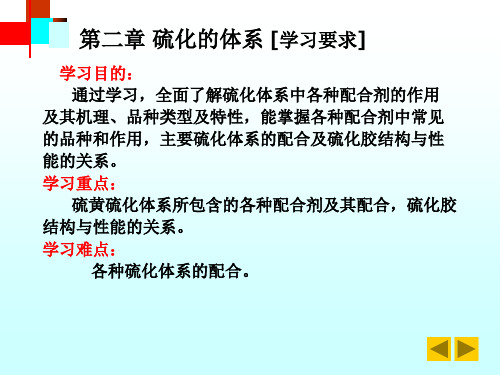 第二章 硫化的体系