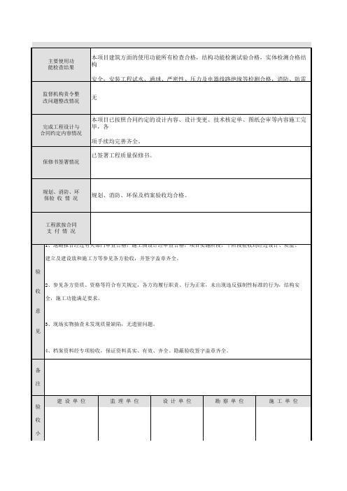 建设工程竣工验收意见书