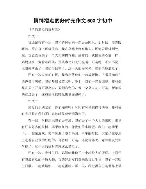 悄悄溜走的好时光作文600字初中
