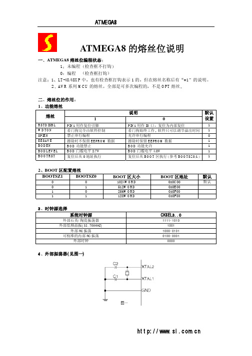 atmega8熔丝说明