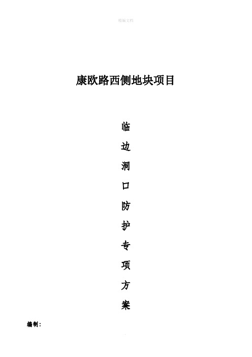 临边洞口防护专项安全施工方案
