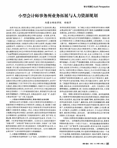 小型会计师事务所业务拓展与人力资源规划