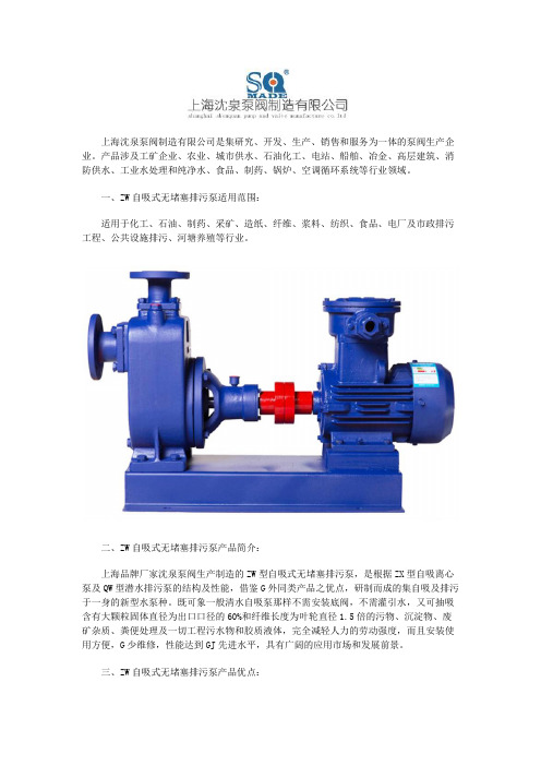 排污泵型号定义及技术参数