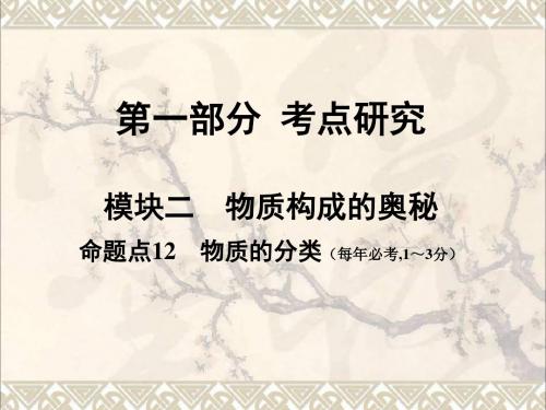 安徽省2017中考化学试题研究复习第一部分考点研究模块二物质构成的奥秘命题点12物质的分类课件新人教版