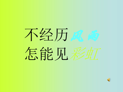九年级政治不经历风雨怎能见彩虹
