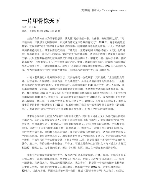 一片甲骨惊天下
