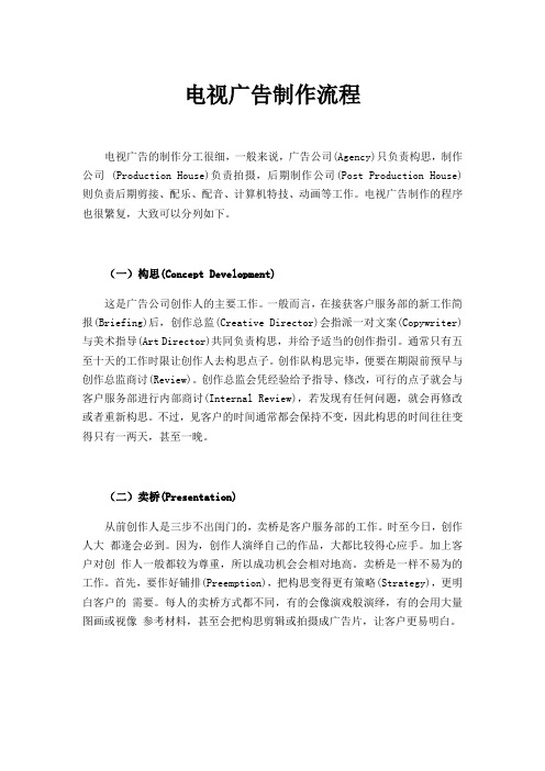 电视广告制作流程