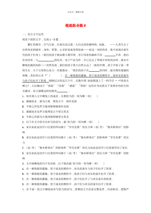 全国通用2020版高考语文一轮复习加练半小时基础突破第二轮基础组合练920190524216
