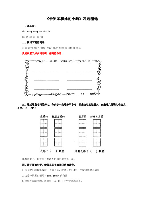 《卡罗尔和她的小猫》同步练习