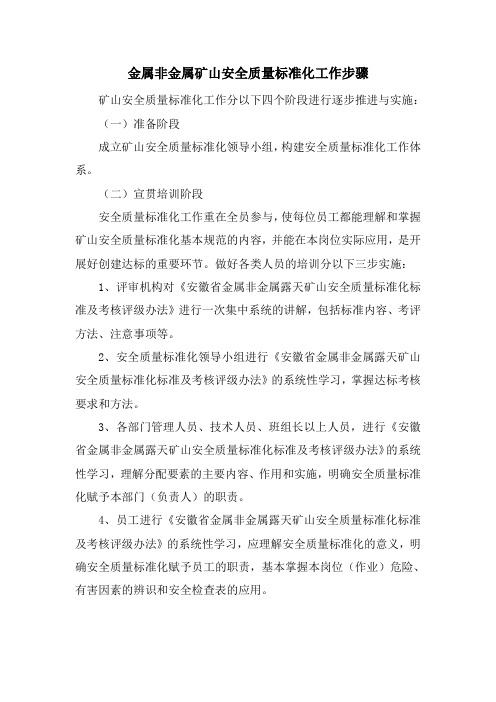 金属非金属矿山安全质量标准化工作步骤1