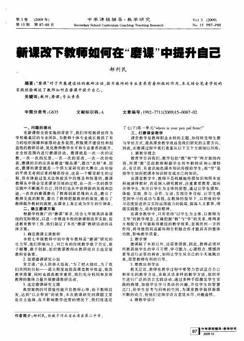 教师发展新课改下教师如何在“磨课”中提升自己