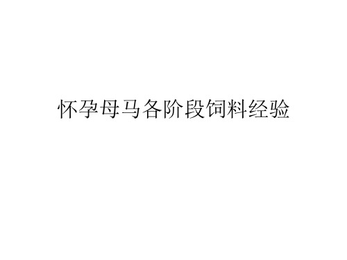 怀孕母马各阶段饲料经验
