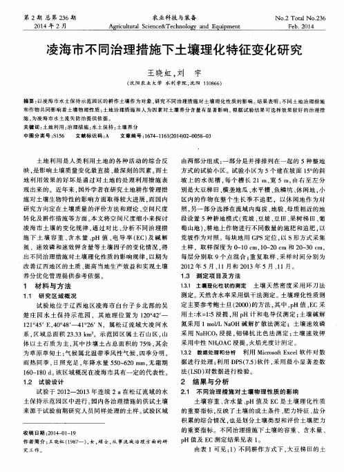 凌海市不同治理措施下土壤理化特征变化研究