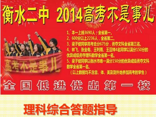 新课标卷理科综合答题指导(2012)